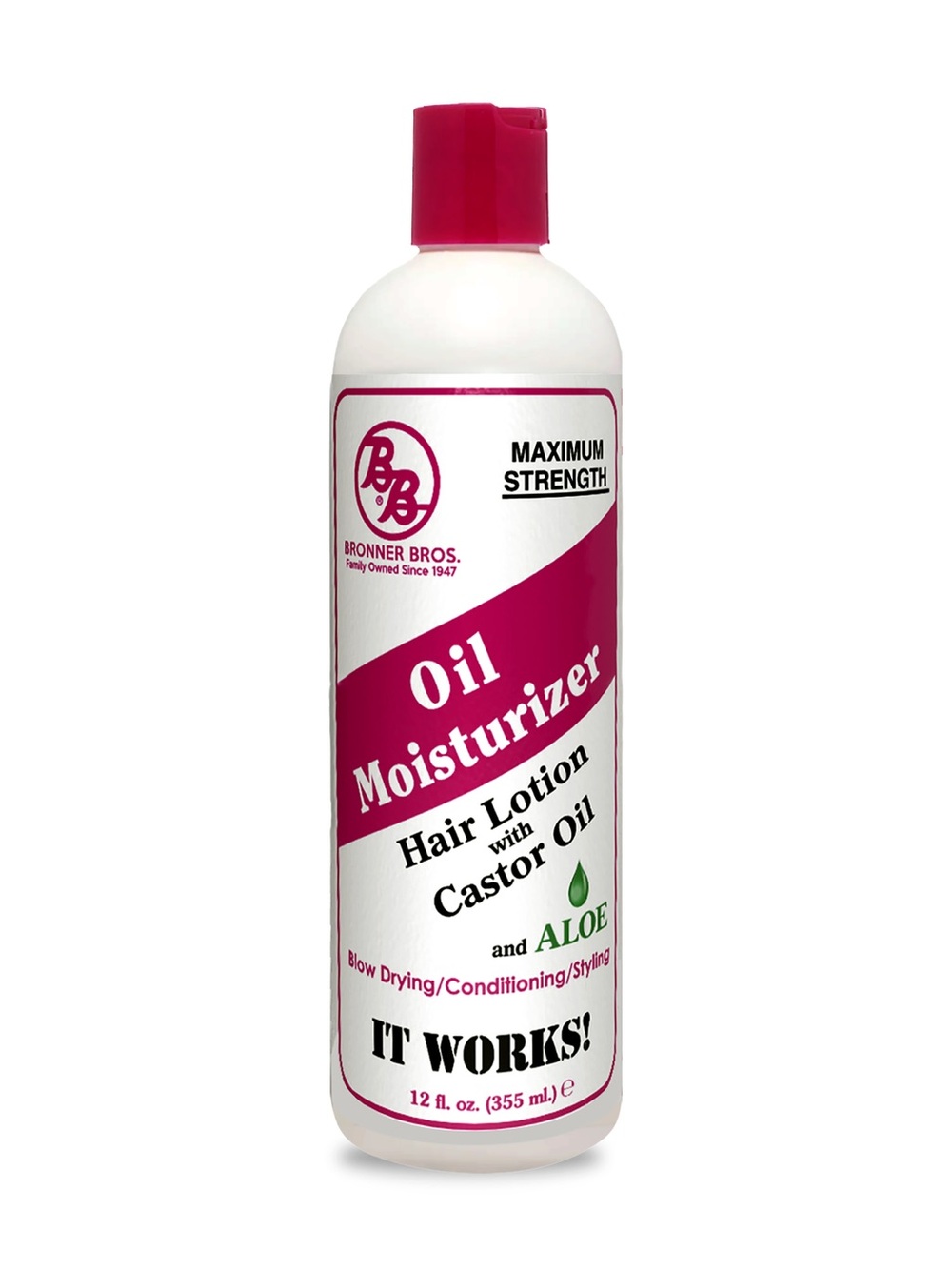 Bronner Bros Oil Moisturizer Hair Lotion with Castor Oil - White & Pink